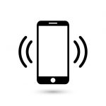 Mobile phone vibrating or ringing flat vector icon for apps and websites